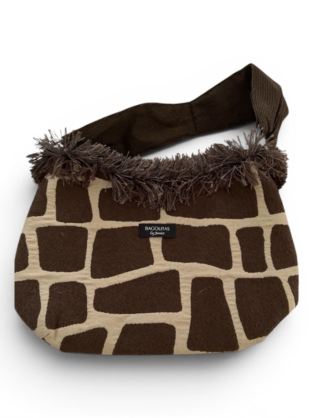 Bagolitas by Jenni Giraffe Print Shoulder Bag - Brown & Cream